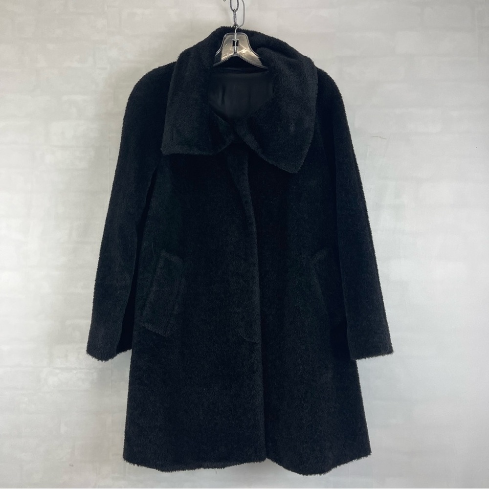 Max Mara‎ Studio Black Alpaca Wool Blend Coat Size 10 (IT 44) Made in Italy